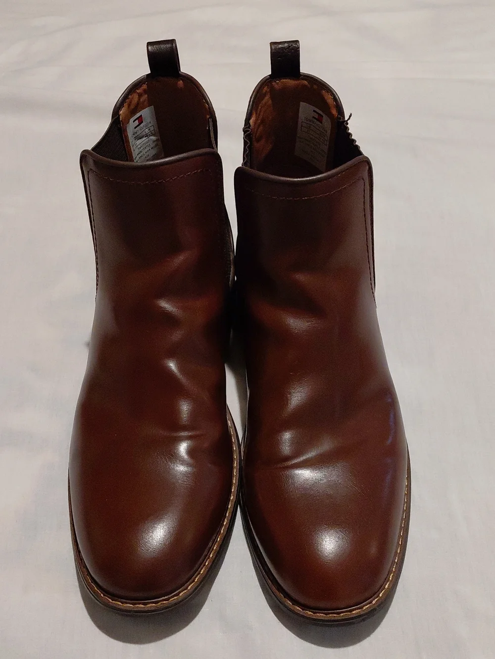 Tommy Hilfiger Men's Brown Faux Leather Chelsea Boots - Dark Brown.